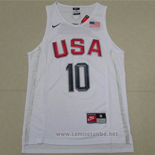 Camiseta USA 2016 Kyrie Irving #10 Blanco